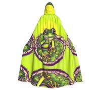 WZYCWB Frog in a pond Halloween decoration cape, adult large size hooded cape, unisex carnival cape for masquerade, role play