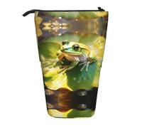 WZYCWB Frog on a Lotus Leaf Printed Retractable Pen Holder for Dorm or Office use.