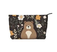 WZYCWB Funny Bear Printed Travel Cosmetic Bag, Perfect for Business Trips and Vacations.
