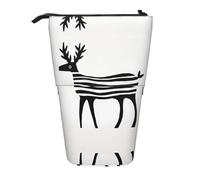 WZYCWB Funny Deer Printed Retractable Pen Holder for Dorm or Office use.