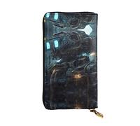 WZYCWB Future Robot Leather wallet, zipper compartment large capacity, good gift for friends, 7.5 * 4.1 inch long clutch, Black, One Size, Black, One Size