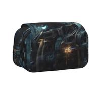 WZYCWB Future Robot Patterned Portable Pencil Case ideal for organizing pens in the office or storing makeup brushes