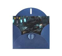 WZYCWB Future Robot Printed Blue Pearlescent Paper Holiday Cards 6x4 Inches - With Envelopes for Birthdays, Weddings, and Condolences