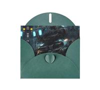 WZYCWB Future Robot Printed Dark Green Pearlescent Paper Holiday Cards 6x4 Inches - With Envelopes for Birthdays, Weddings, and Condolences