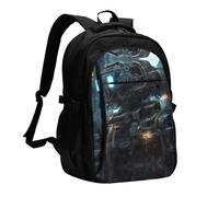 WZYCWB Future Robot Printed laptop backpack, business men's commuter backpack, computer bag with USB port charging