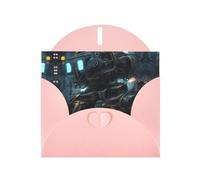 WZYCWB Future Robot Printed Pink Pearlescent Paper Holiday Cards 6x4 Inches - With Envelopes for Birthdays, Weddings, and Condolences