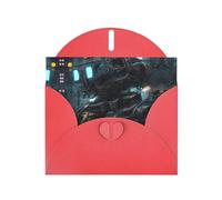 WZYCWB Future Robot Printed Red Pearlescent Paper Holiday Cards 6x4 Inches - With Envelopes for Birthdays, Weddings, and Condolences