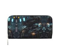 WZYCWB Future Robot Printed zippered wallet perfect for travel, business, and everyday wear. Holds cell phones and cash.