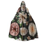 WZYCWB Gardenia UmbrellaPatterned Hooded Cape Adult Robe Suitable for Family Gatherings Stage Performances Cosplay and Halloween Parties