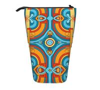 WZYCWB Geometric Color City Printed Retractable Pen Holder for Dorm or Office use.