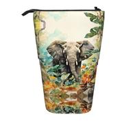 WZYCWB Geometric Elephants Printed Retractable Pen Holder for Dorm or Office use.