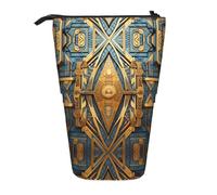 WZYCWB Geometric Fresco Printed Retractable Pen Holder for Dorm or Office use.