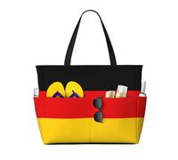 WZYCWB German flag Foldable beach travel bag, large capacity beach bag with zipper, perfect for shopping bags, pool, gym, travel shopping,