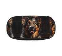 WZYCWB German Shepherd Large Capacity Pencil Bag - Multifunctional Storage Box, Portable and Durable Pencil Bag for Office and School Supplies