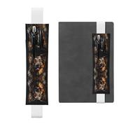 WZYCWB German Shepherd Leather Pen Holder Bookmark, Adjustable Leather Pen Holder, Perfect for Back to School Christmas Gifts