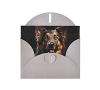 WZYCWB German Shepherd Printed Gray Pearlescent Paper Holiday Card with Envelope. Suitable for birthday wishes wedding congratulations and condolences.