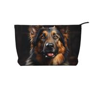 WZYCWB German Shepherd Printed Travel Cosmetic Bag, Perfect for Business Trips and Vacations.