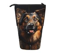WZYCWB German Shepherd Retractable Storage Container for Pen Holders, Makeup Brush Holders, or Coin Drawstring Bags.
