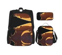 WZYCWB Giant bear Backpack set (3-piece set) - student school bag + pencil case + lunch bag, large capacity backpack