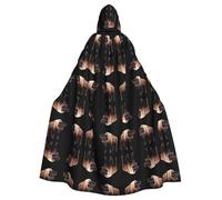 WZYCWB Giant bison Printed hooded cape suitable for masquerade, Halloween party cosplay props