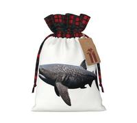 WZYCWB Giant shark Christmas Gift Bags for Christmas Party Supplies Decorations, 8.3 * 11.8 Inch Colorblock Burlap Drawstring Gift Bags,