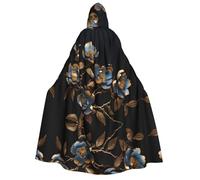 WZYCWB Gilded Camellia Adult Hooded Cape - Perfect for Halloween parties, cosplay, stage performances, and themed gatherings.