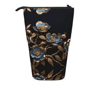 WZYCWB Gilded Camellia Printed Retractable Pen Holder for Dorm or Office use.