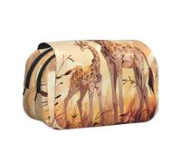 WZYCWB Giraffe mother and child Patterned Portable Pencil Case ideal for organizing pens in the office or storing makeup brushes