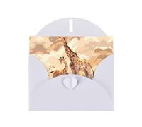 WZYCWB Giraffe mother and child Patterned White Holiday Card (6x4) with Envelope. Suitable for birthdays, weddings, and condolences.