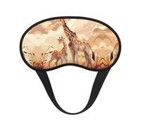 WZYCWB Giraffe Mother and Child Printed Sleeping Eye mask, Full Coverage, relieves Eye Fatigue