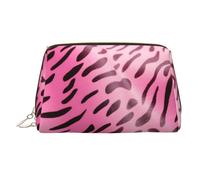 WZYCWB Glossy Zebra Leopard Patterned Leather Cosmetic Bag - Perfect for Carry-On or Home Organization