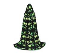 WZYCWB Glowing Fireflies Printed Large Hooded Cape, Holiday Party Costume, Carnival Party Prop, Sizes S/M/L