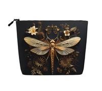 WZYCWB Gold Exquisite Dragonfly Patterned cosmetic bag, travel cosmetic bag, multifunctional storage bag, storage for daily necessities