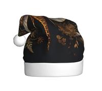 WZYCWB Gold Exquisite Dragonfly Patterned Santa hat, suitable for Christmas parties, New Year's Eve parties, and stage performances.