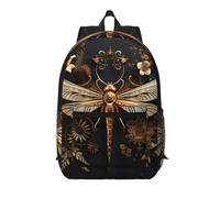 WZYCWB Gold Exquisite Dragonfly Printed backpack with pockets - suitable for work, business trips, travel, sports