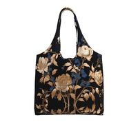 WZYCWB Gold Plated Roses Printed single-shoulder canvas bag, fashionable daily canvas bag, suitable for daily travel and shopping