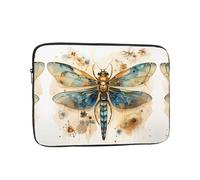 WZYCWB Golden Delicate Dragonfly on Yellow Background 13 inch Printed laptop sleeve for 10-17-inch laptops, perfect for both business and leisure use.