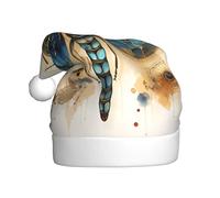 WZYCWB Golden Delicate Dragonfly on Yellow Background Adult Christmas hats and printed party hats are perfect for New Year's Christmas and family parties