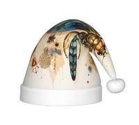 WZYCWB Golden Delicate Dragonfly on Yellow Background Patterns Fun Christmas Party Hat, Class Party Activity Holiday Christmas Decoration Hat