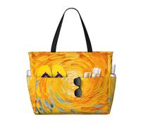 WZYCWB Golden Swirls Foldable beach travel bag, large capacity beach bag with zipper, perfect for shopping bags, pool, gym, travel shopping,