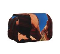 WZYCWB Gorge scenery Printing Portable Pencil Case ideal for organizing pens in the office or storing makeup brushes