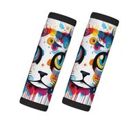WZYCWB Graffiti Cat Head Printed Trolley Cover - Luggage Accessories, A Comfortable Travel Companion