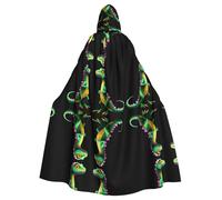 WZYCWB Graffiti Lizard Camo Halloween hooded cape suitable for party carnival role-playing costumes