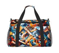 WZYCWB Graffiti walls Printed fitness travel bag. Perfect for yoga training, short trips, and swimming gear., Graffiti Wall, One Size
