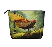 WZYCWB Grasshopper on a branch Patterned cosmetic bag, travel cosmetic bag, multifunctional storage bag, storage for daily necessities