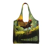 WZYCWB Grasshopper on a branch Printed single-shoulder canvas bag, fashionable daily canvas bag, suitable for daily travel and shopping