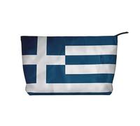 WZYCWB greek flag Corduroy cosmetic bag, women's portable zipper handbag purse, suitable for travel and daily storage, cosmetics