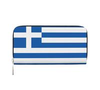 WZYCWB Greek flag Leather clutch bags zipper wallets and card holders are perfect for travel or daily use, Greek Flag, One Size