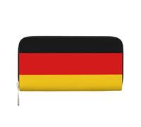 WZYCWB Greek flag Leather clutch bags zipper wallets and card holders are perfect for travel or daily use, German Flag, One Size