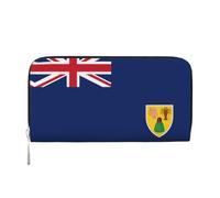 WZYCWB Greek flag Leather clutch bags zipper wallets and card holders are perfect for travel or daily use, Flag of the Turks and Caicos Islands, One Size